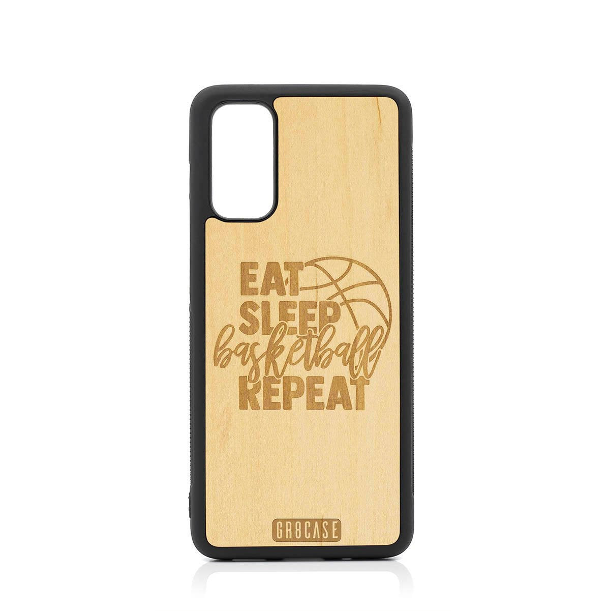 Eat Sleep Basketball Repeat Design Wood Case For Samsung Galaxy S20 FE 5G