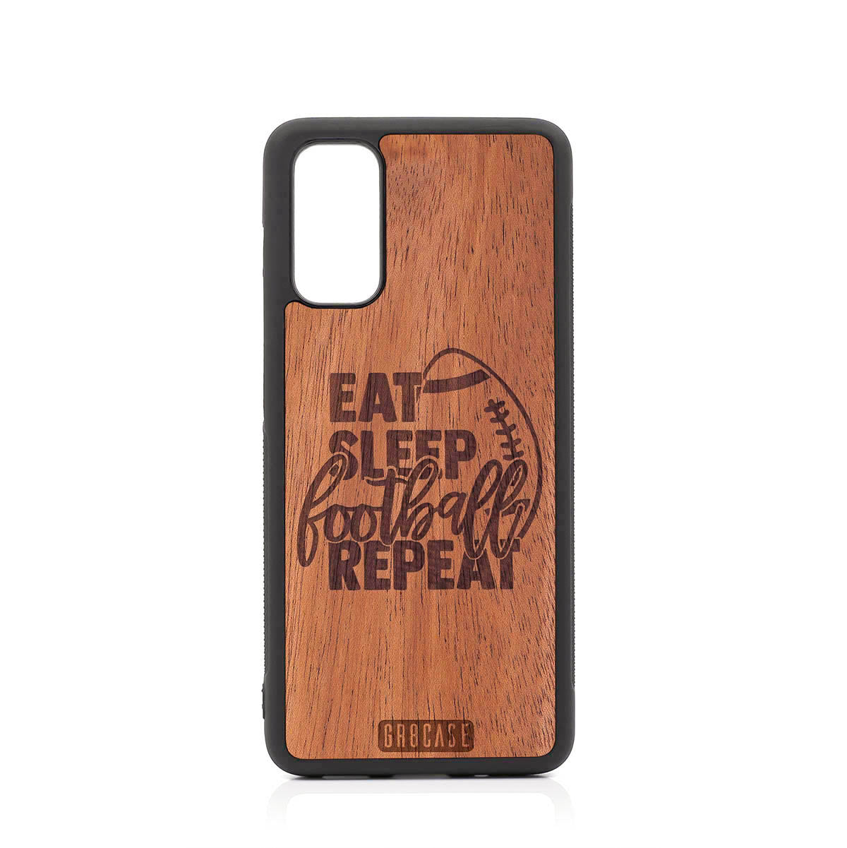 Eat Sleep Football Repeat Design Wood Case For Samsung Galaxy S20