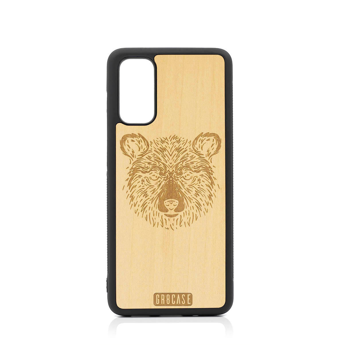 Furry Bear Design Wood Case For Samsung Galaxy S20