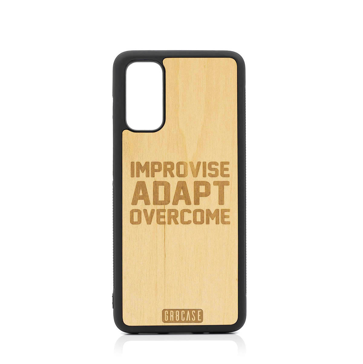 Improvise Adapt Overcome Design Wood Case For Samsung Galaxy S20