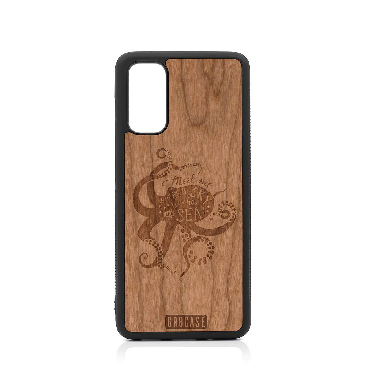 Meet Me Where The Sky Touches The Sea (Octopus) Design Wood Case For Samsung Galaxy S20