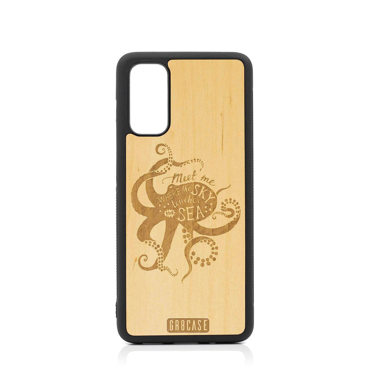 Meet Me Where The Sky Touches The Sea (Octopus) Design Wood Case For Samsung Galaxy S20 FE 5G