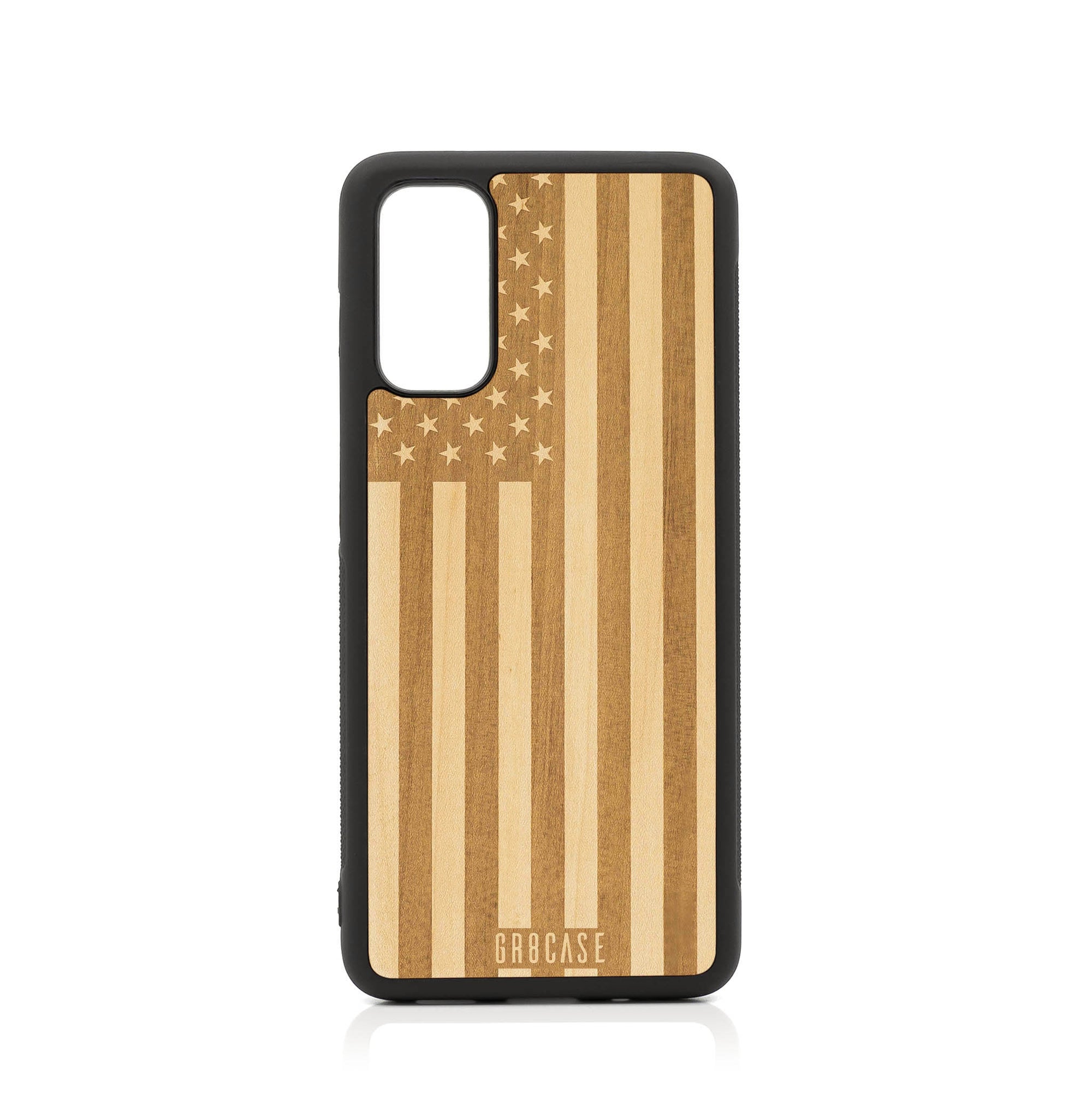USA Flag Design Wood Case Samsung Galaxy S20
