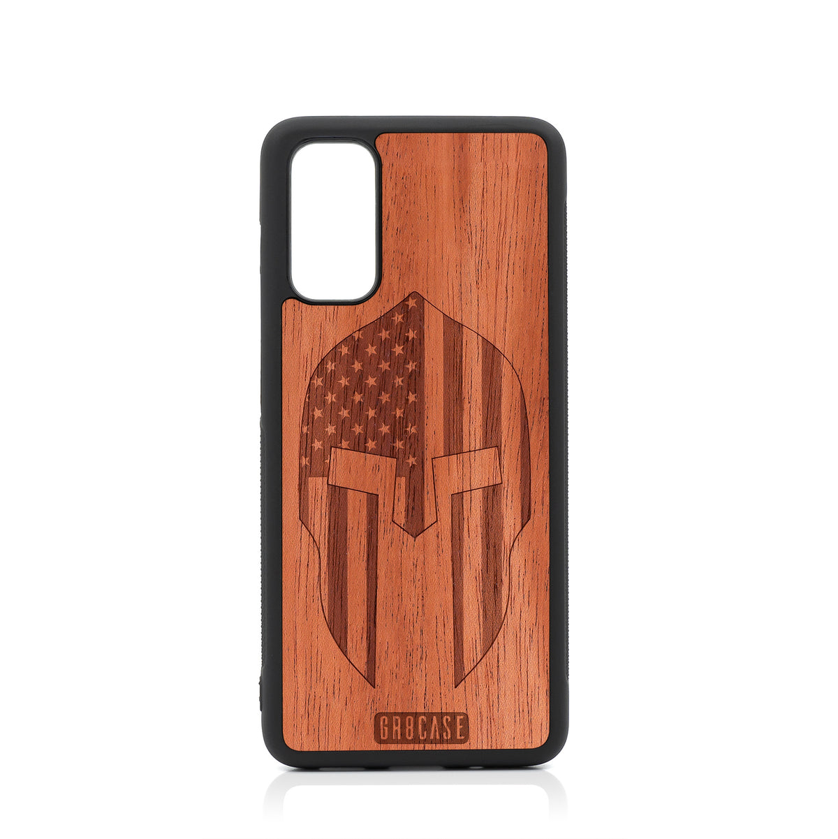 USA Spartan Helmet Design Wood Case For Samsung Galaxy S20