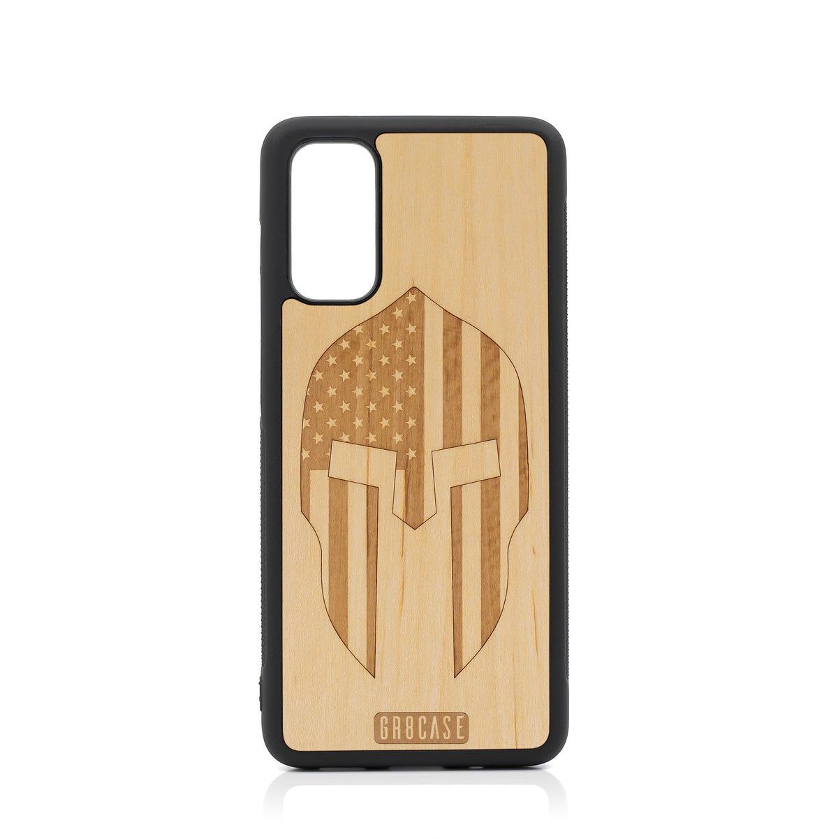 USA Spartan Helmet Design Wood Case For Samsung Galaxy S20