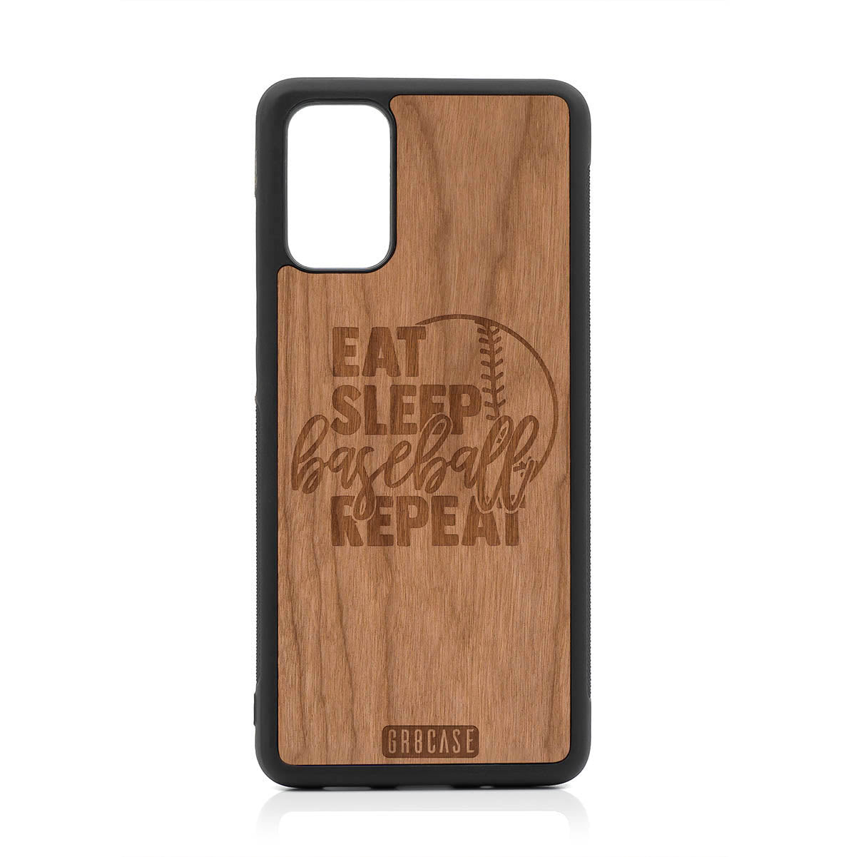 Eat Sleep Baseball Repeat Design Wood Case For Samsung Galaxy S20 Plus