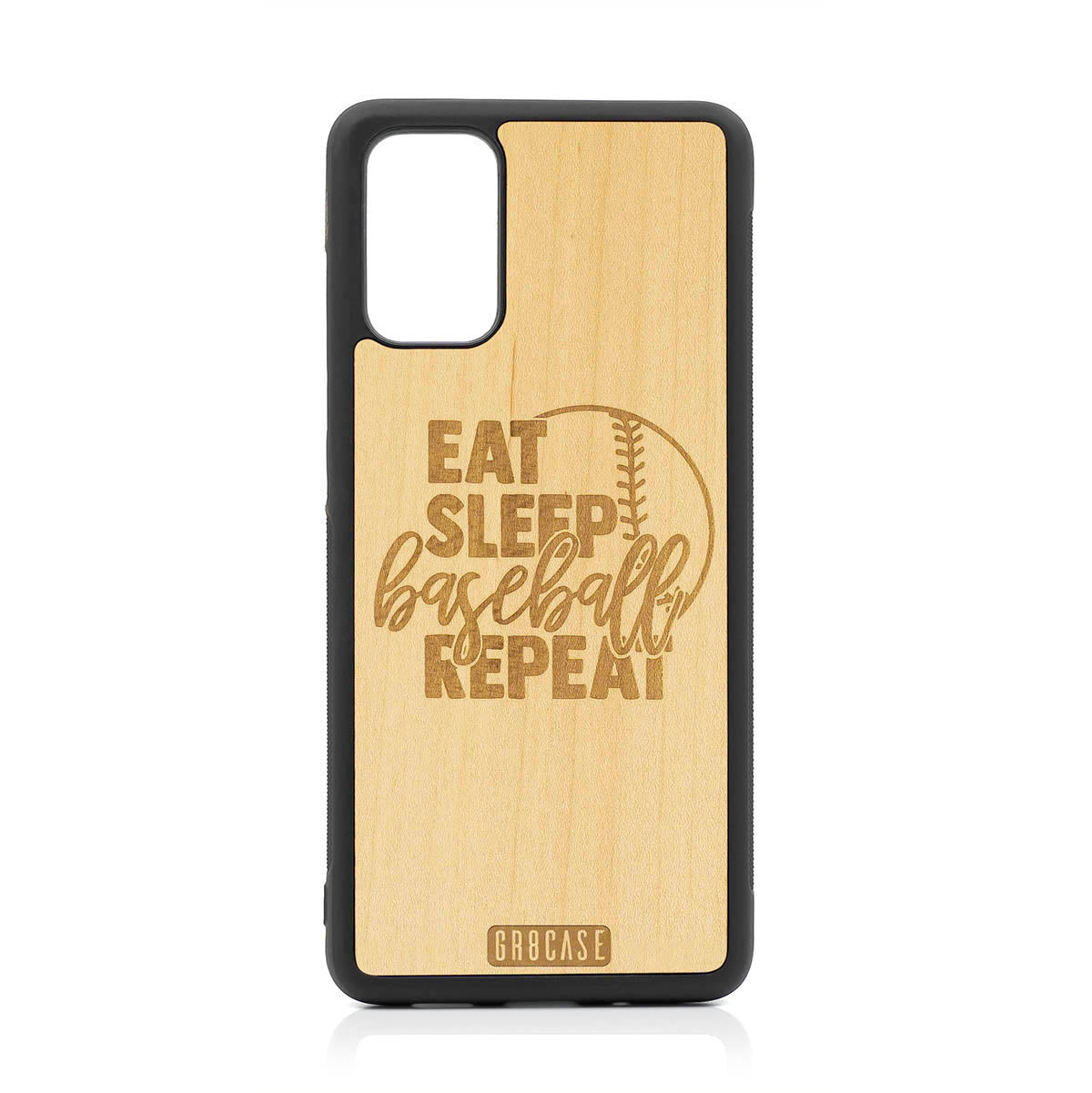 Eat Sleep Baseball Repeat Design Wood Case For Samsung Galaxy S20 Plus