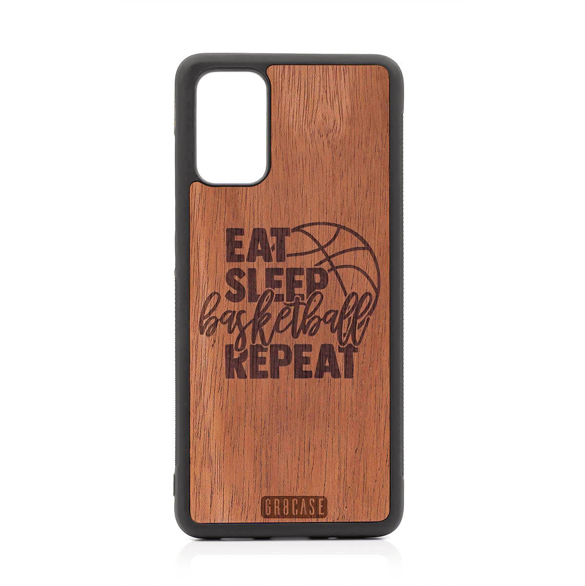 Eat Sleep Basketball Repeat Design Wood Case For Samsung Galaxy S20 Plus