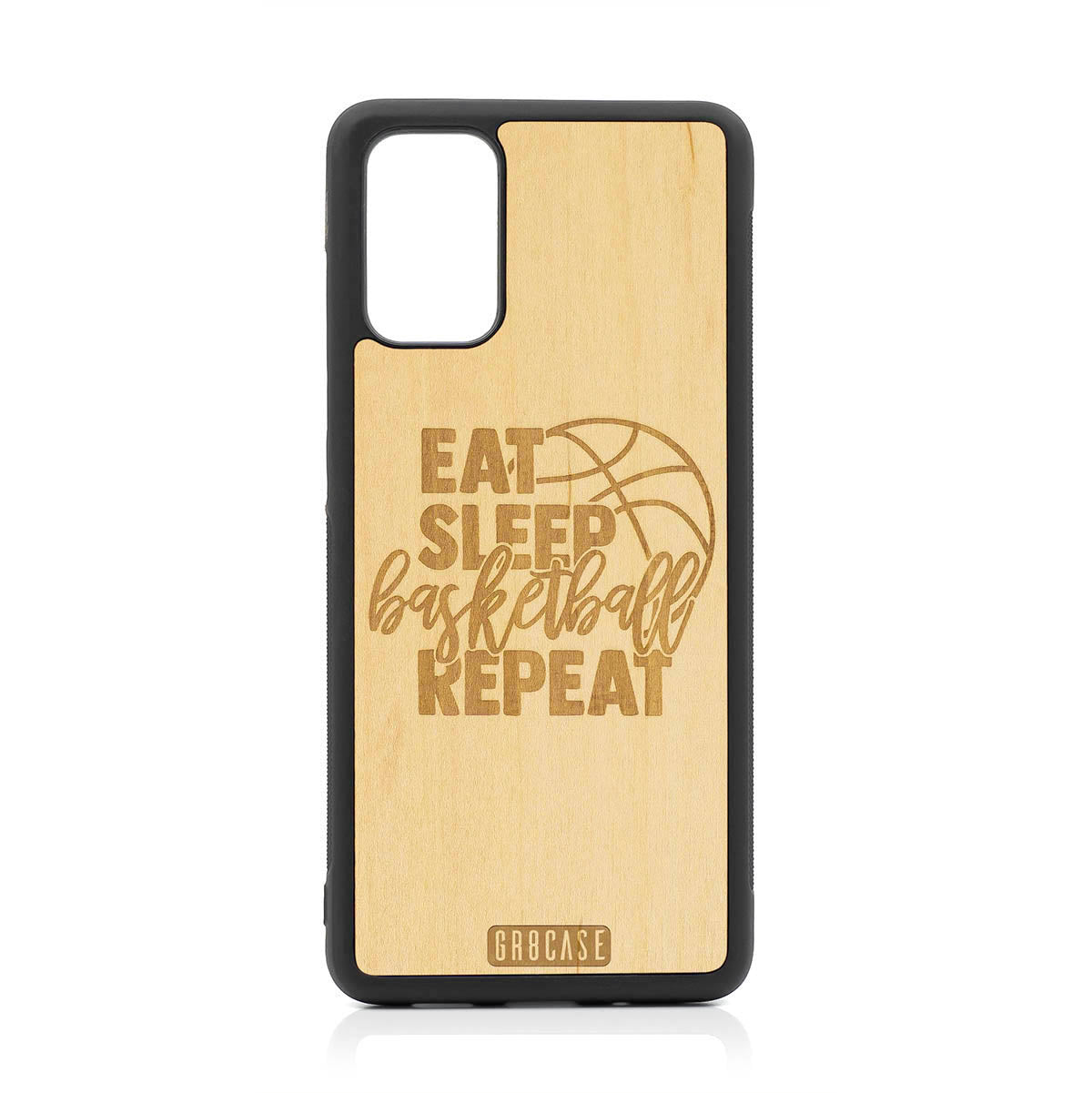 Eat Sleep Basketball Repeat Design Wood Case For Samsung Galaxy S20 Plus