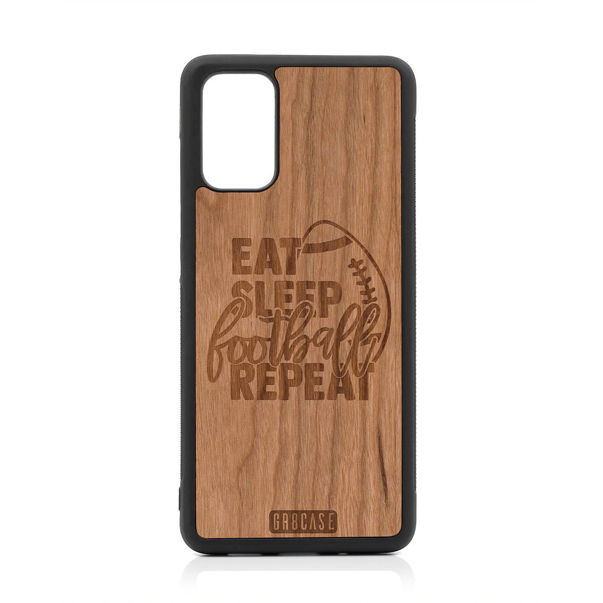 Eat Sleep Football Repeat Design Wood Case For Samsung Galaxy S20 Plus