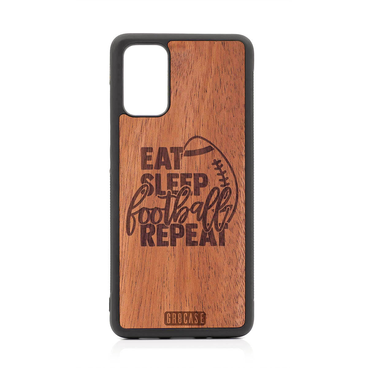Eat Sleep Football Repeat Design Wood Case For Samsung Galaxy S20 Plus