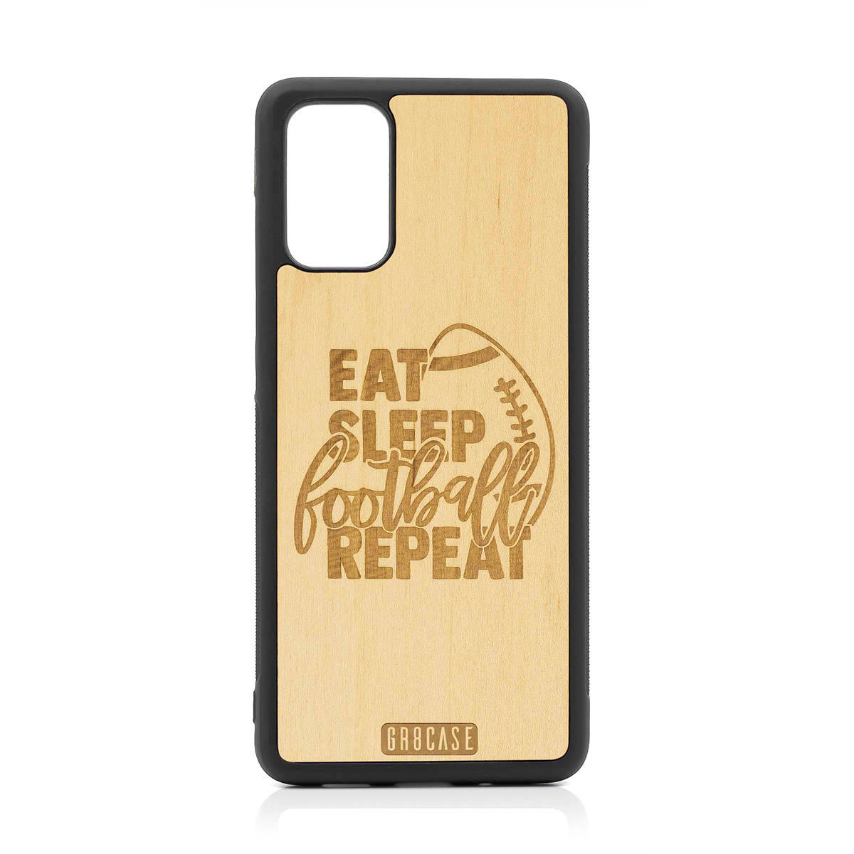 Eat Sleep Football Repeat Design Wood Case For Samsung Galaxy S20 Plus