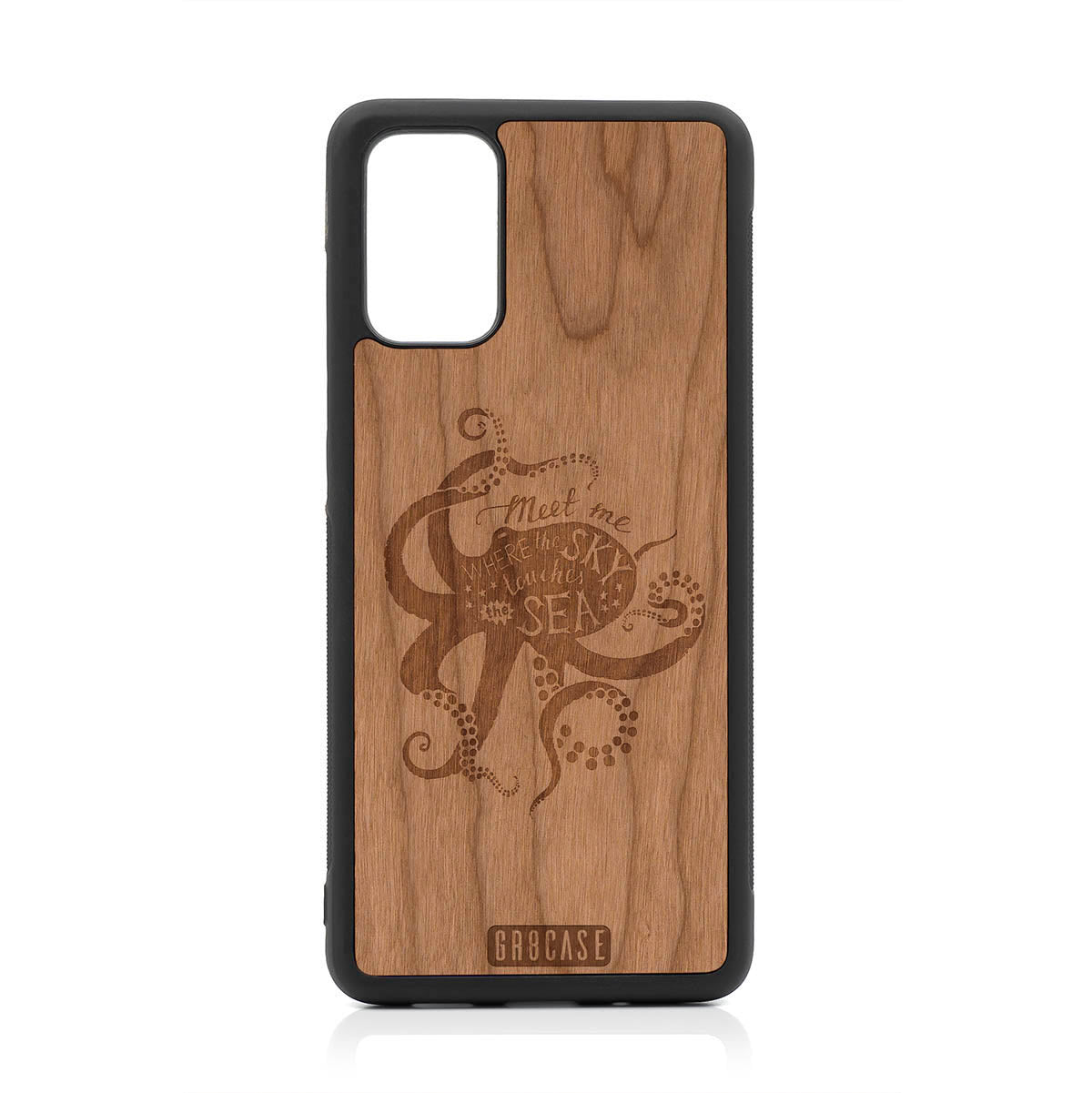 Meet Me Where The Sky Touches The Sea (Octopus) Design Wood Case For Samsung Galaxy S20 Plus