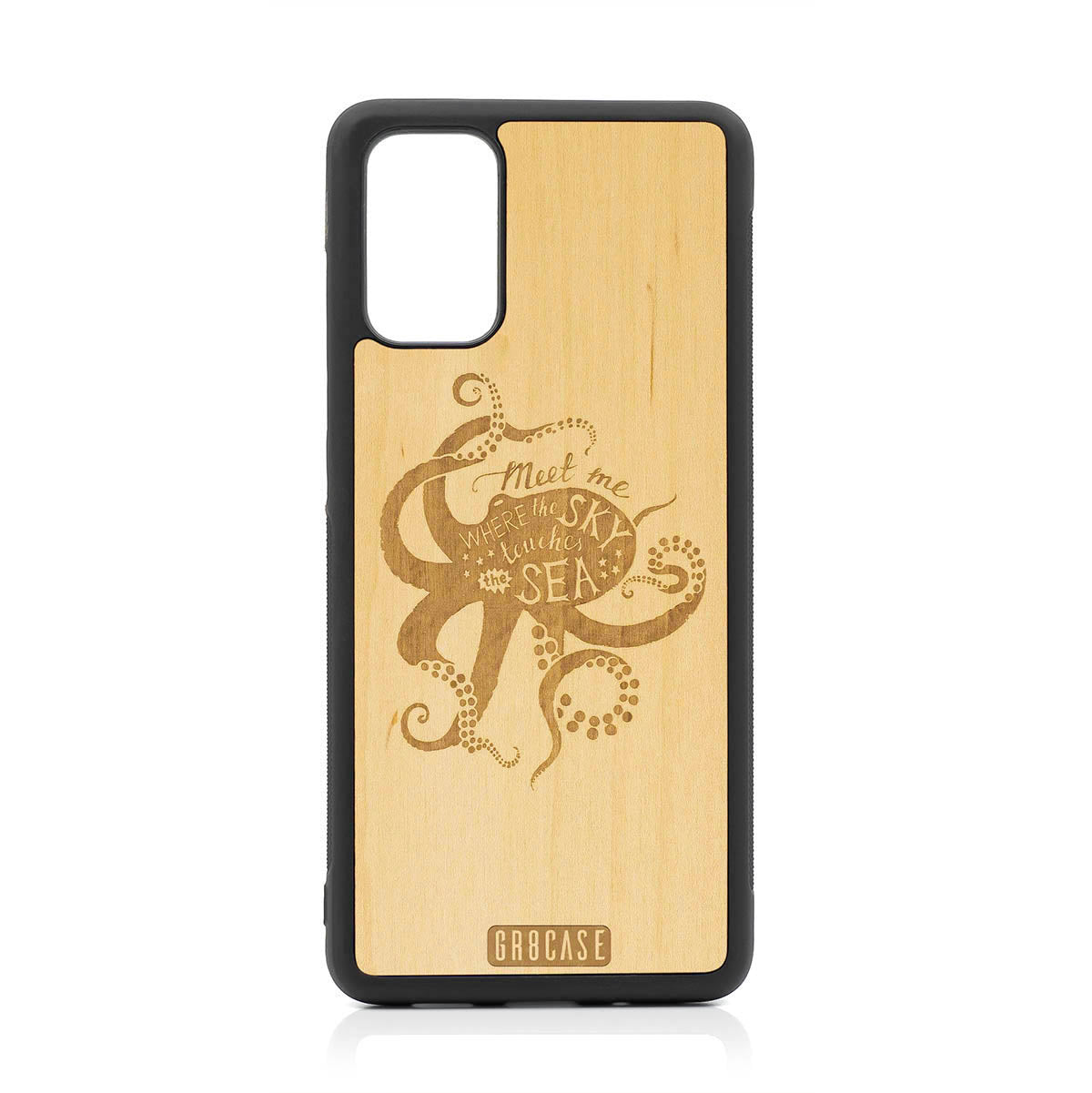 Meet Me Where The Sky Touches The Sea (Octopus) Design Wood Case For Samsung Galaxy S20 Plus