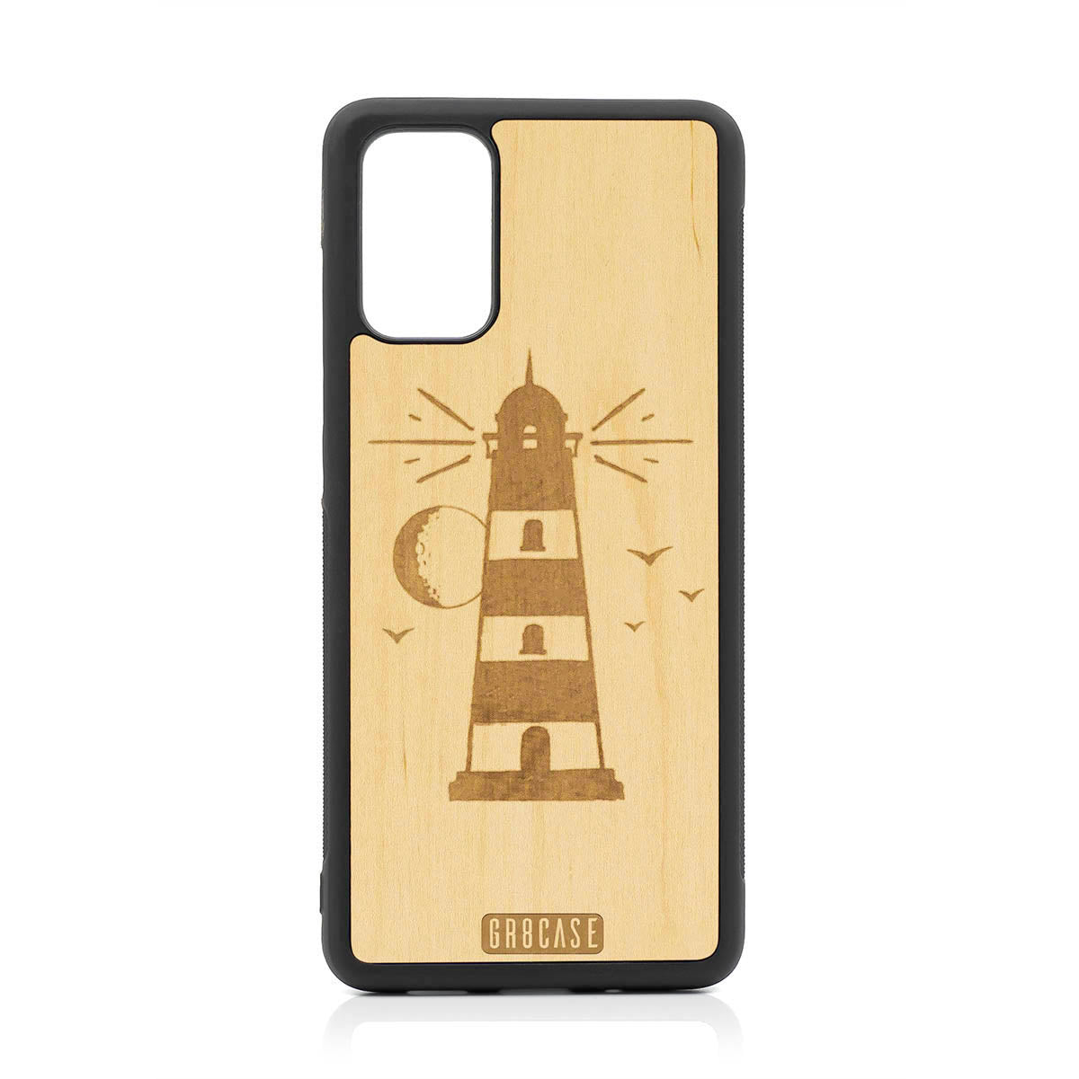 Midnight Lighthouse Design Wood Case For Samsung Galaxy S20 Plus