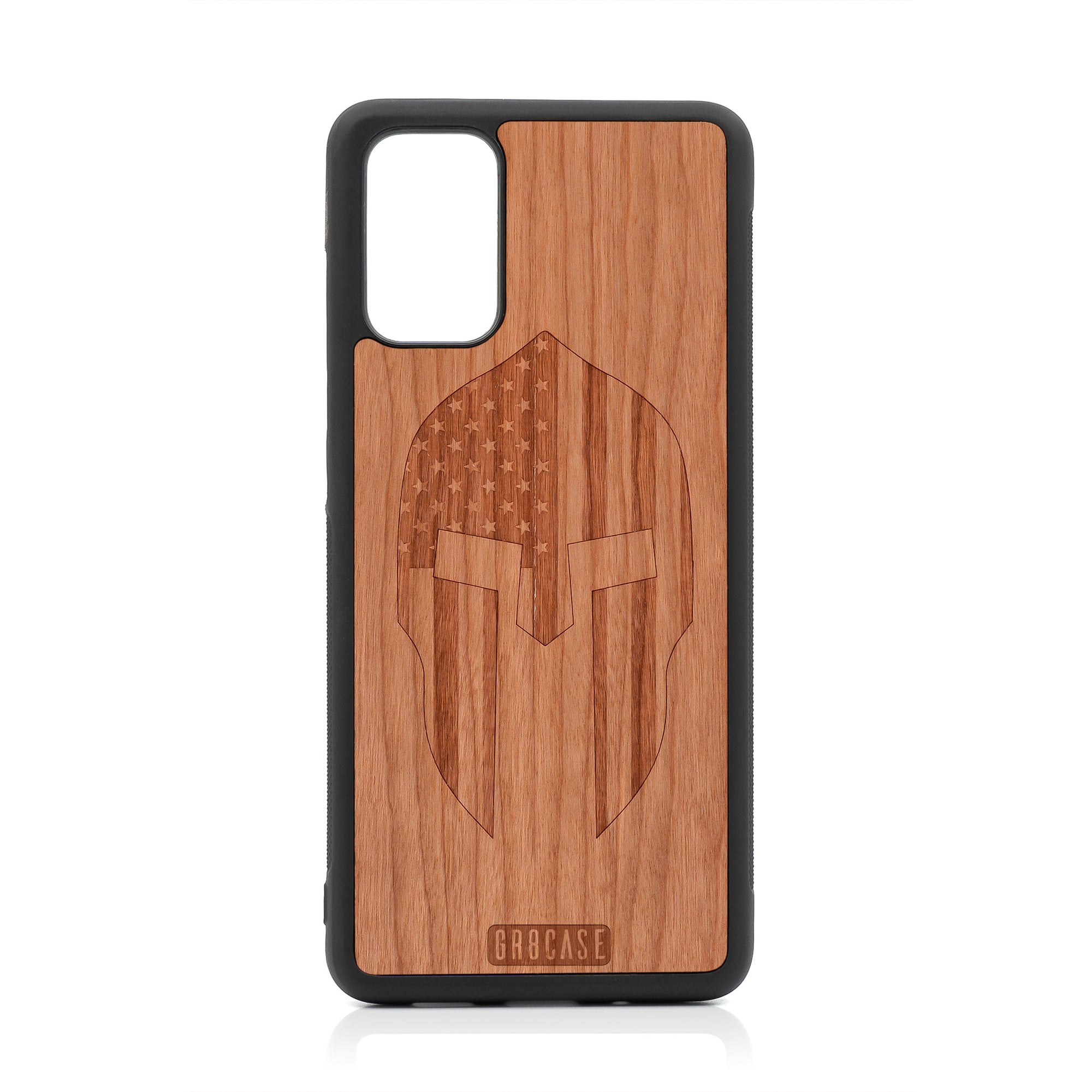 USA Spartan Helmet Design Wood Case For Samsung Galaxy S20 Plus