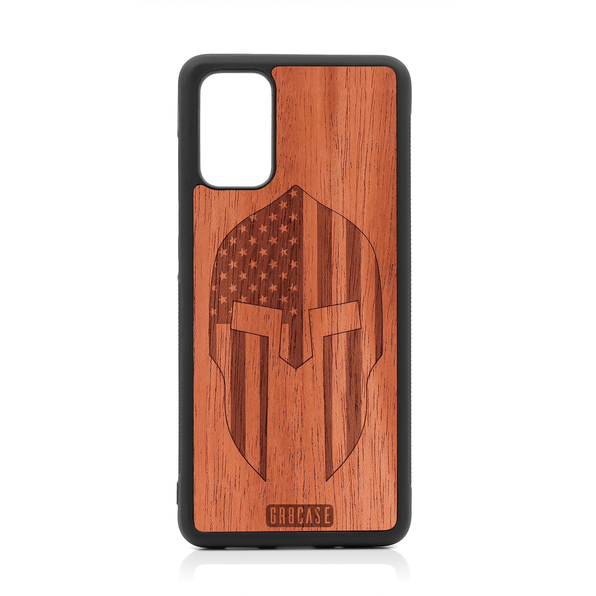 USA Spartan Helmet Design Wood Case For Samsung Galaxy S20 Plus