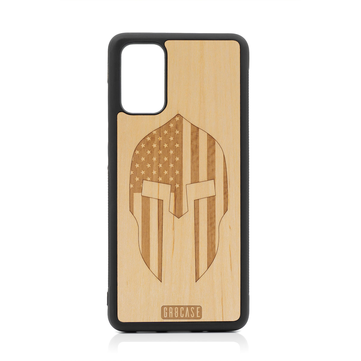 USA Spartan Helmet Design Wood Case For Samsung Galaxy S20 Plus