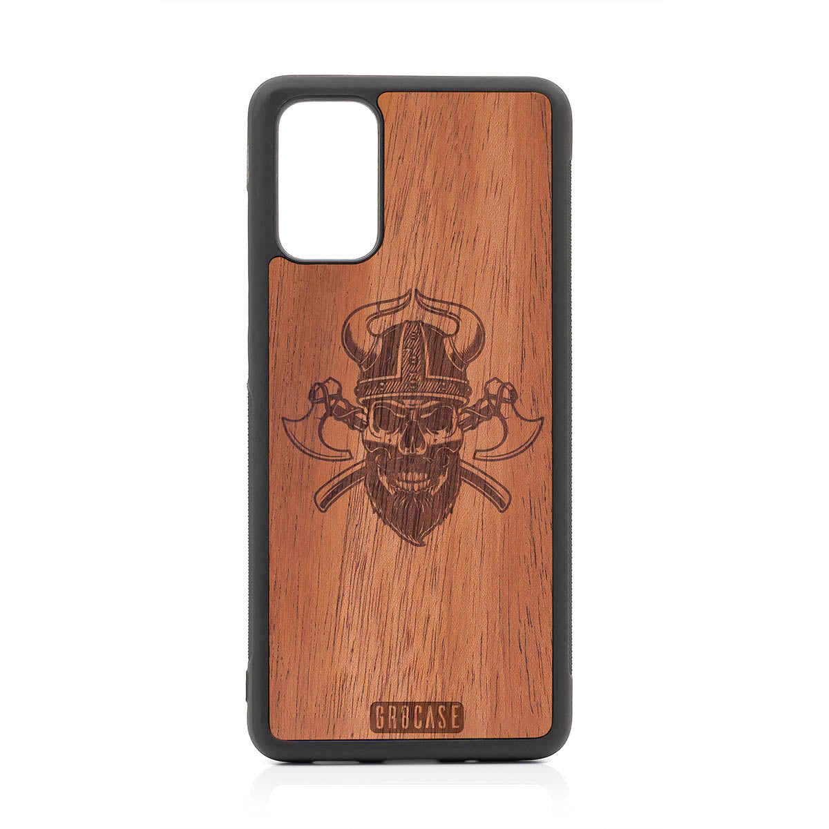 Viking Skull Design Wood Case For Samsung Galaxy S20 Plus