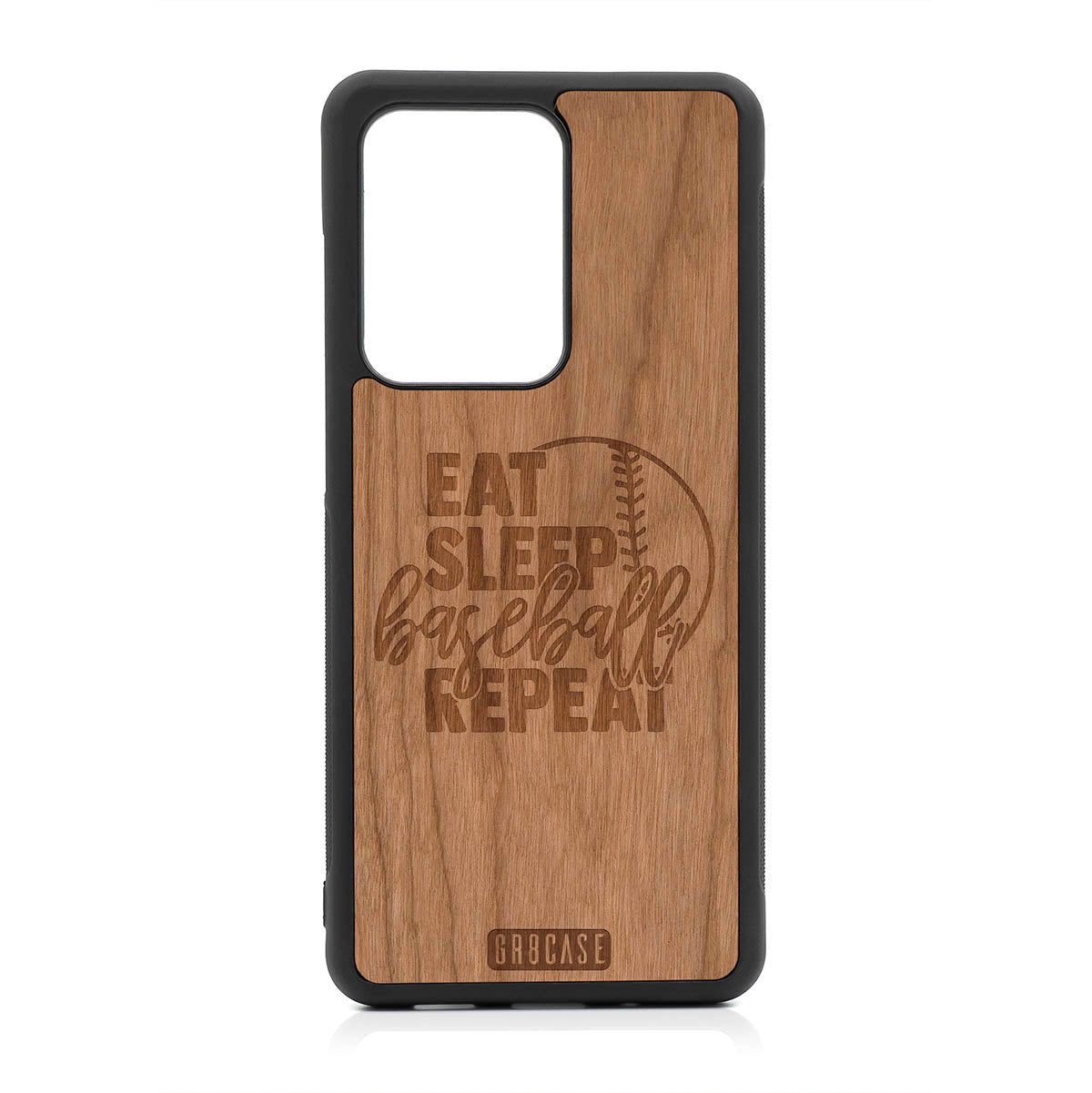 Eat Sleep Baseball Repeat Design Wood Case For Samsung Galaxy S20 Ultra