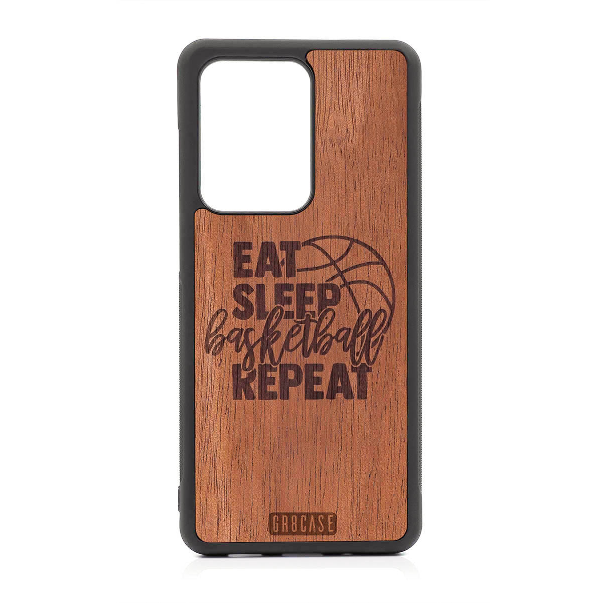 Eat Sleep Basketball Repeat Design Wood Case For Samsung Galaxy S20 Ultra