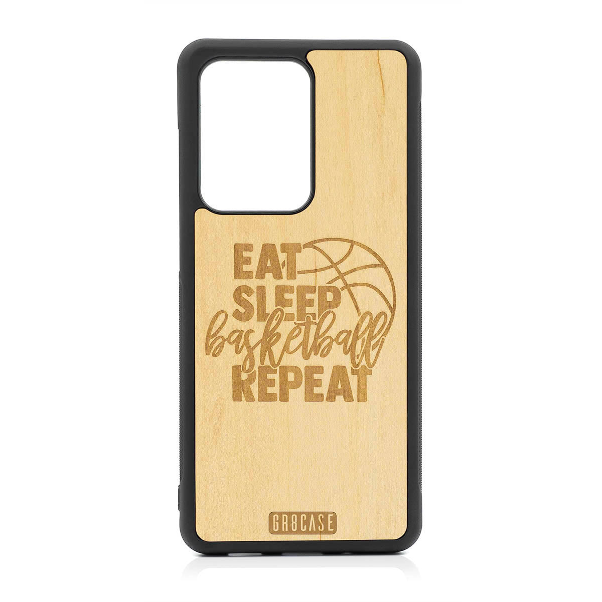 Eat Sleep Basketball Repeat Design Wood Case For Samsung Galaxy S20 Ultra