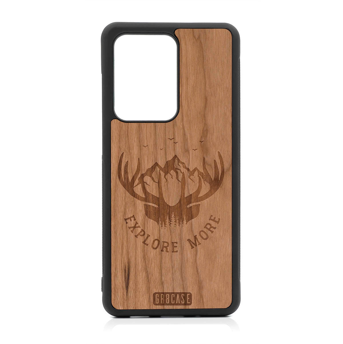 Explore More (Forest, Mountains &amp; Antlers) Design Wood Case For Samsung Galaxy S20 Ultra by GR8CASE