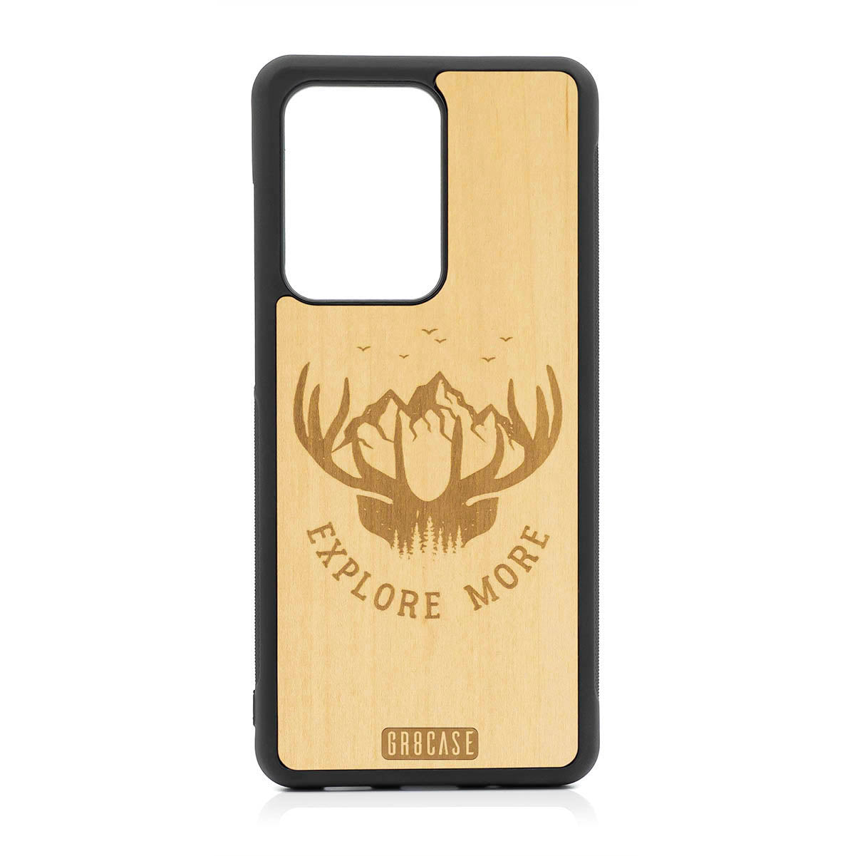 Explore More (Forest, Mountains &amp; Antlers) Design Wood Case For Samsung Galaxy S20 Ultra by GR8CASE