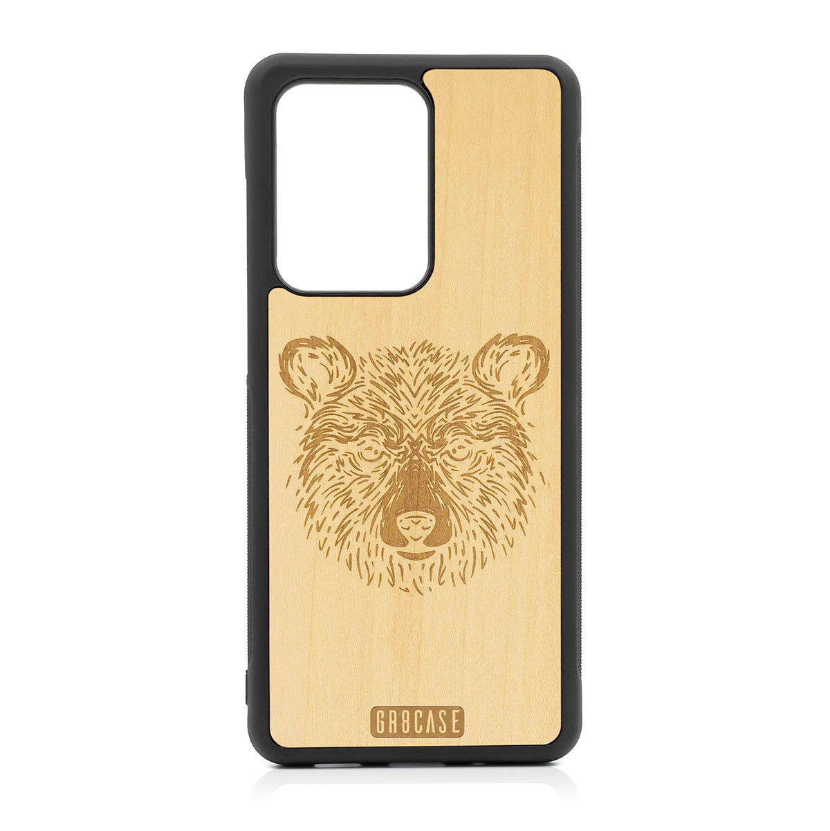 Furry Bear Design Wood Case For Samsung Galaxy S20 Ultra