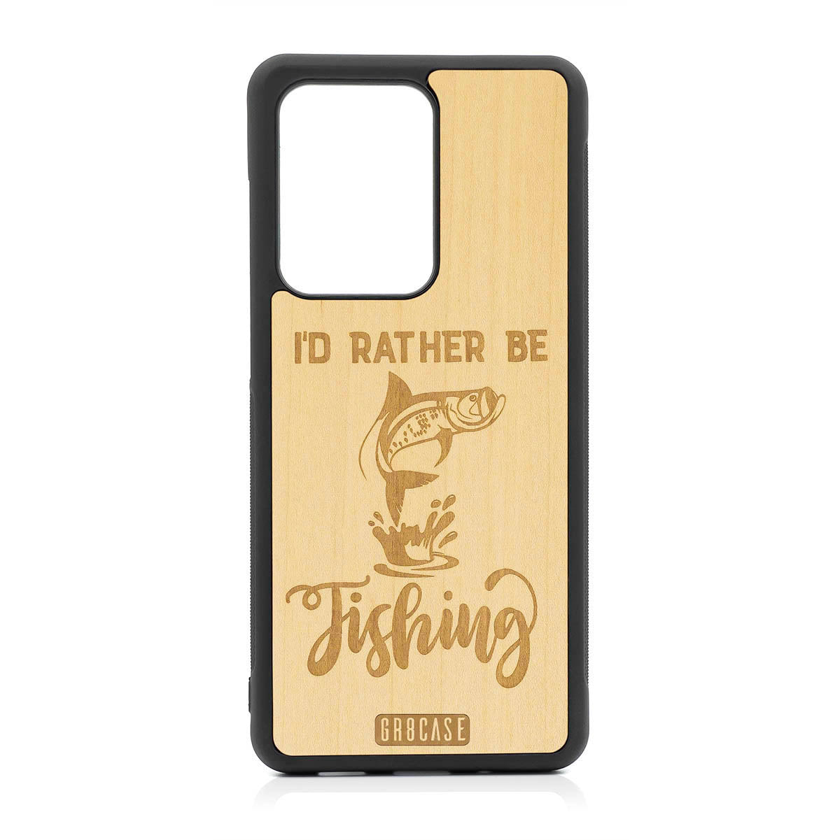 I&#39;D Rather Be Fishing Design Wood Case For Samsung Galaxy S20 Ultra