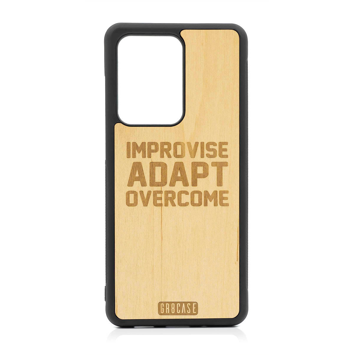 Improvise Adapt Overcome Design Wood Case For Samsung Galaxy S20 Ultra