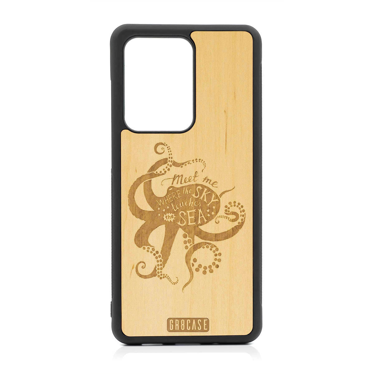 Meet Me Where The Sky Touches The Sea (Octopus) Design Wood Case For Samsung Galaxy S20 Ultra