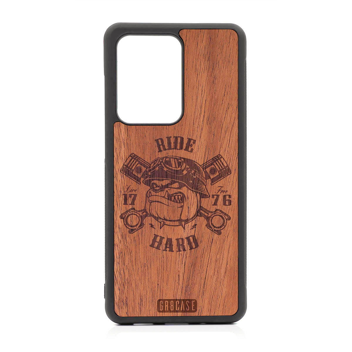 Ride Hard Live Free (Biker Dog) Design Wood Case For Samsung Galaxy S20 Ultra by GR8CASE