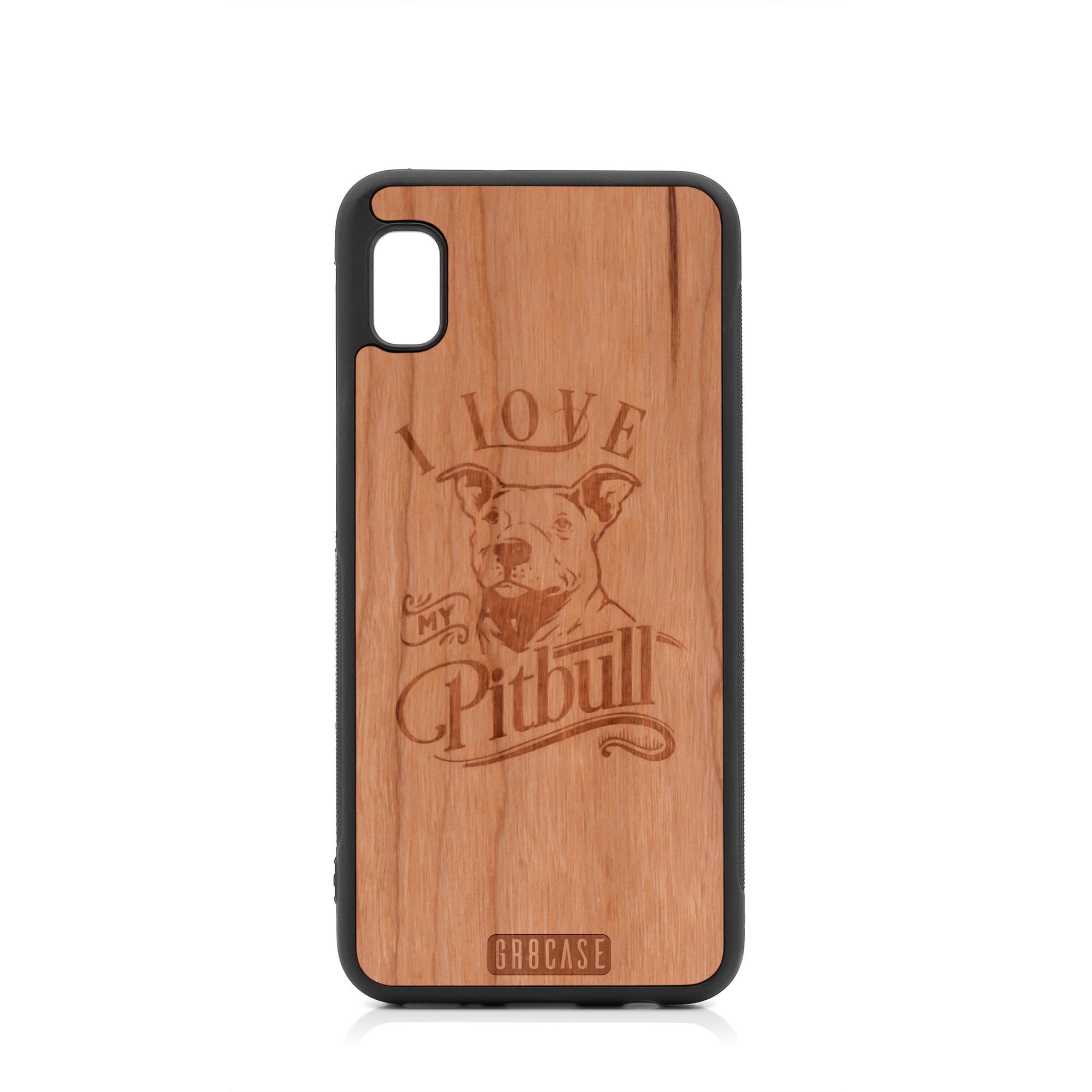 I Love My Pitbull Design Wood Case For Samsung Galaxy A10E by GR8CASE