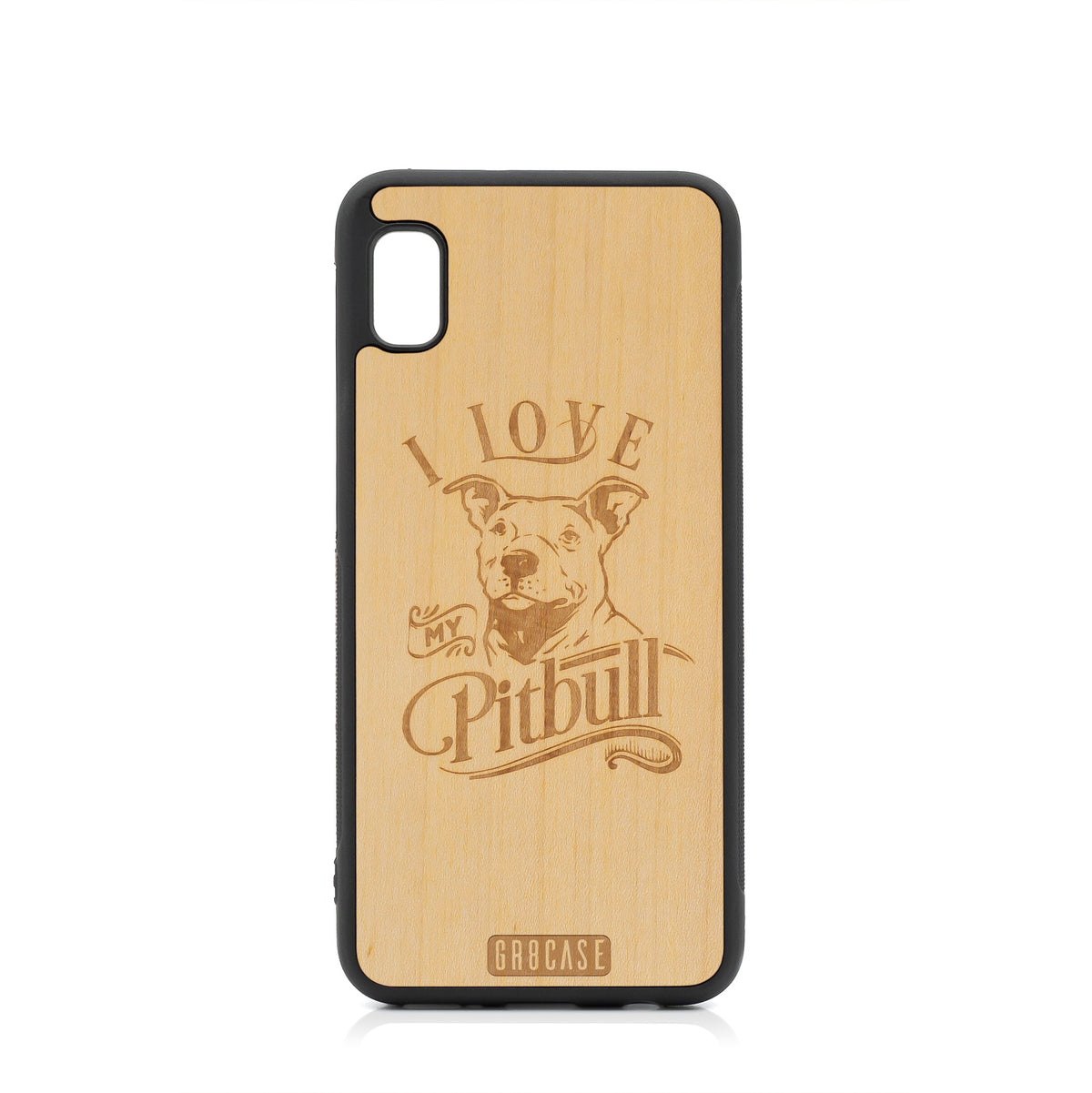 I Love My Pitbull Design Wood Case For Samsung Galaxy A10E by GR8CASE