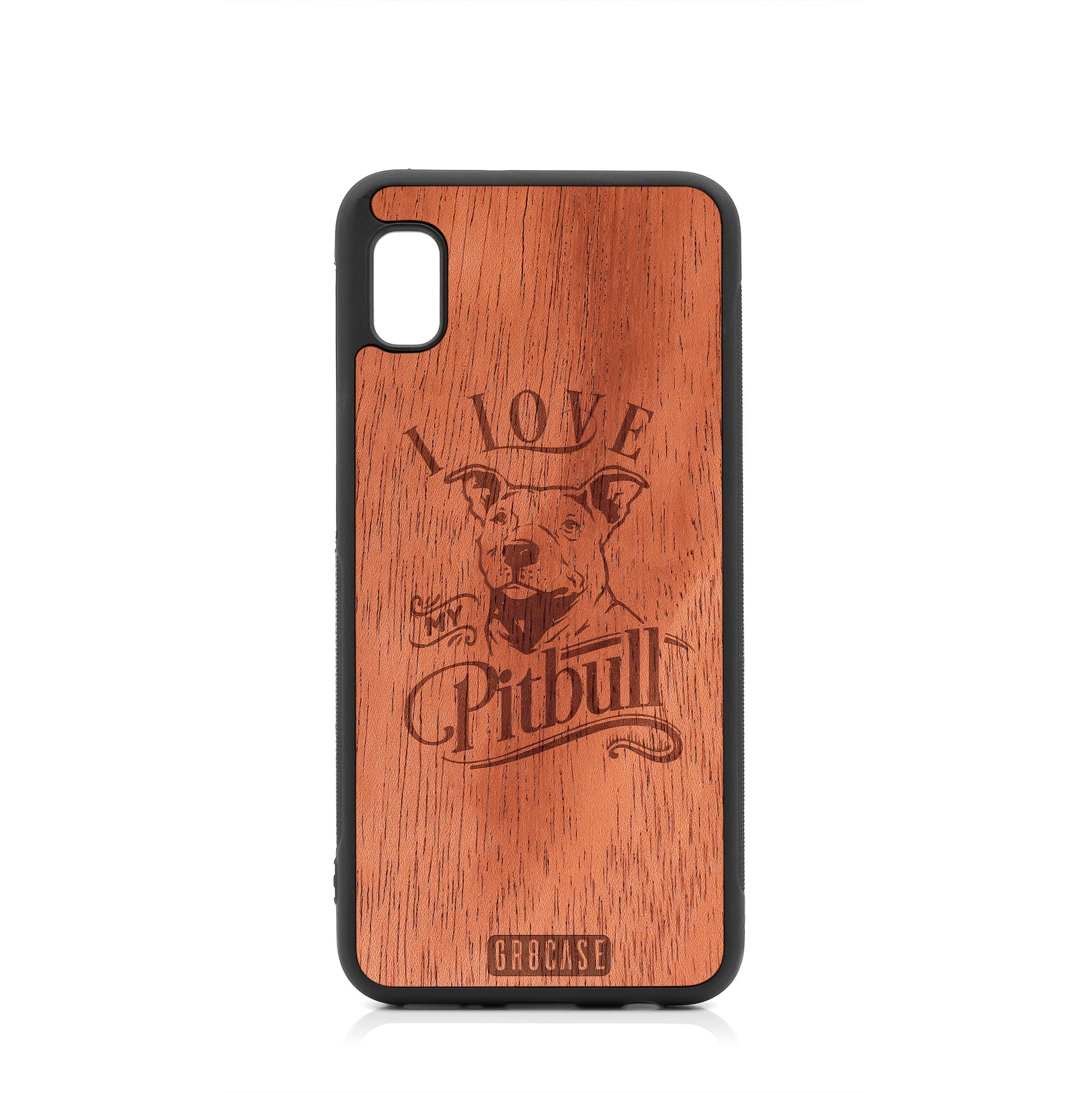 I Love My Pitbull Design Wood Case For Samsung Galaxy A10E by GR8CASE