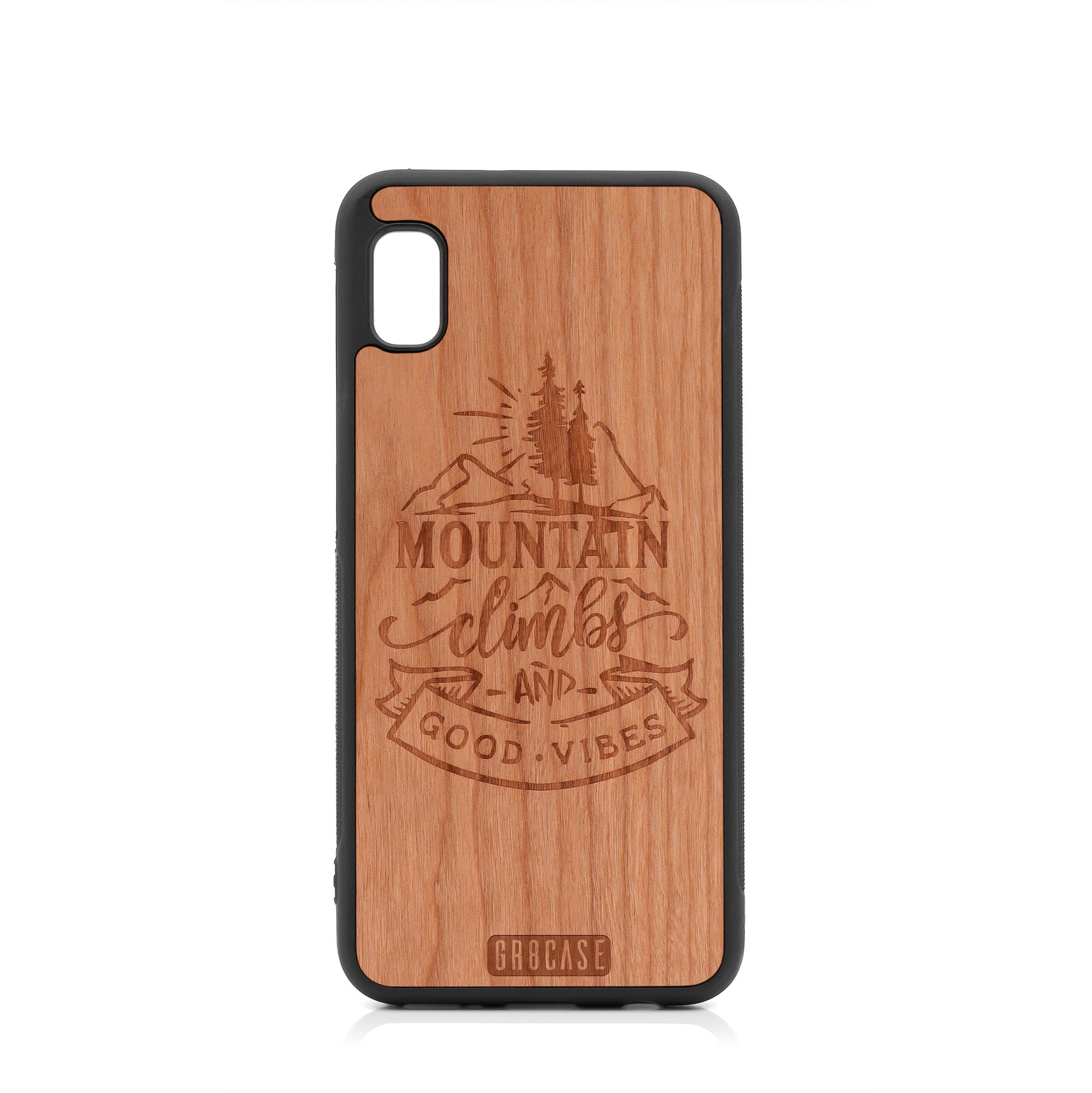 Mountain Climbs And Good Vibes Design Wood Case For Samsung Galaxy A10E by GR8CASE
