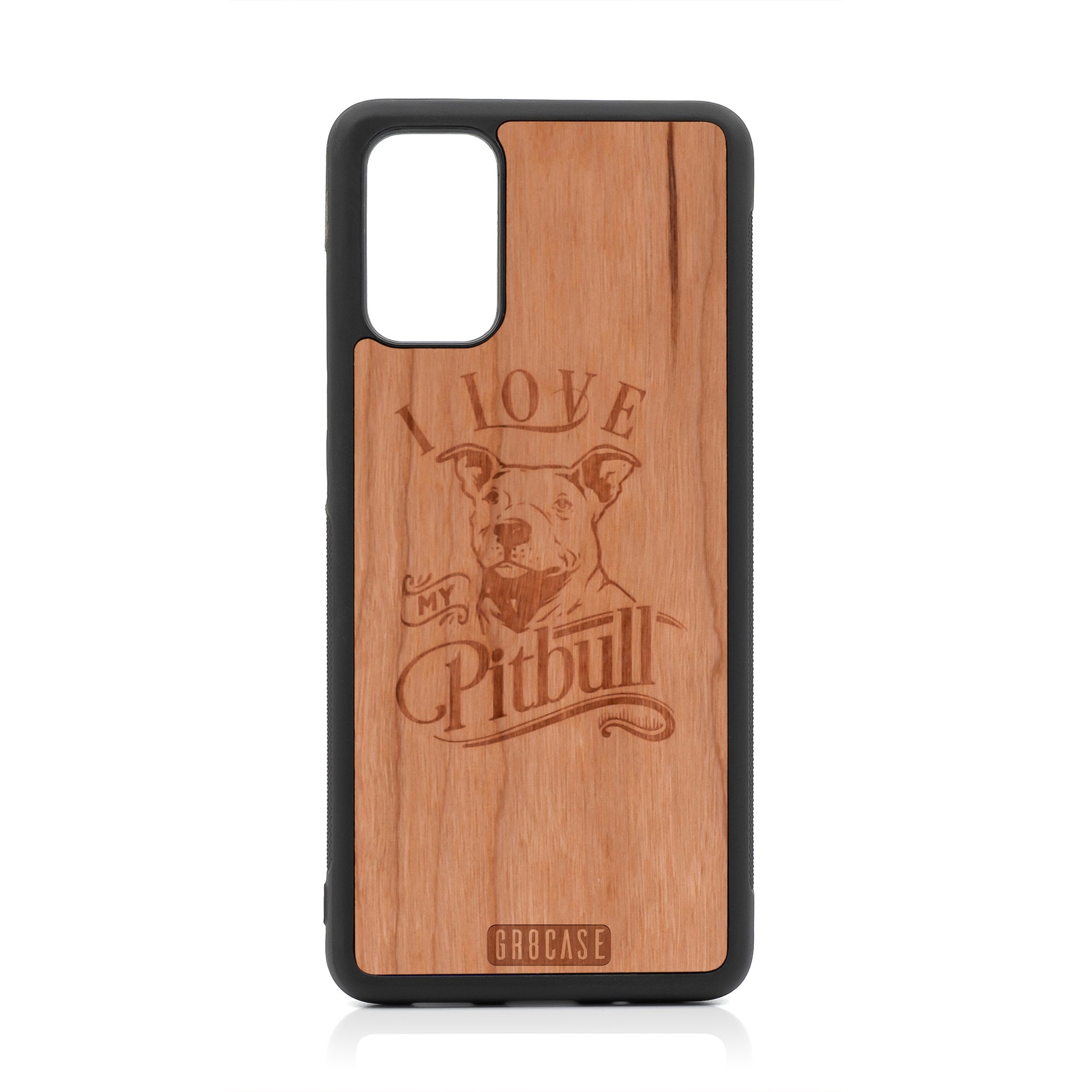 I Love My Pitbull Design Wood Case For Samsung Galaxy S20 Plus by GR8CASE