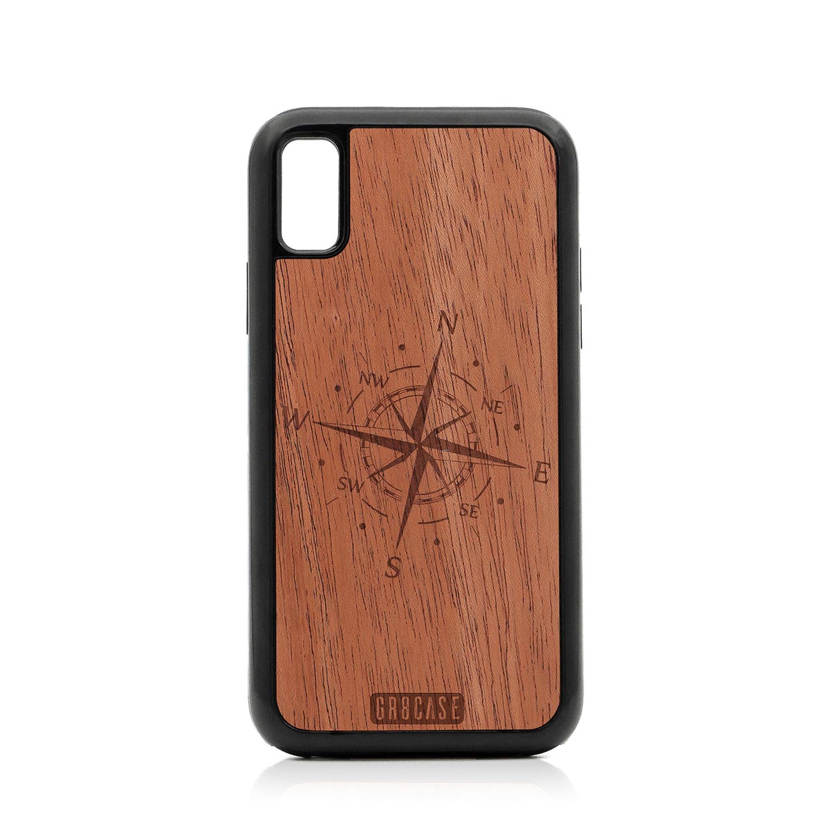 Compass Design Wood Case For iPhone X/XS by GR8CASE