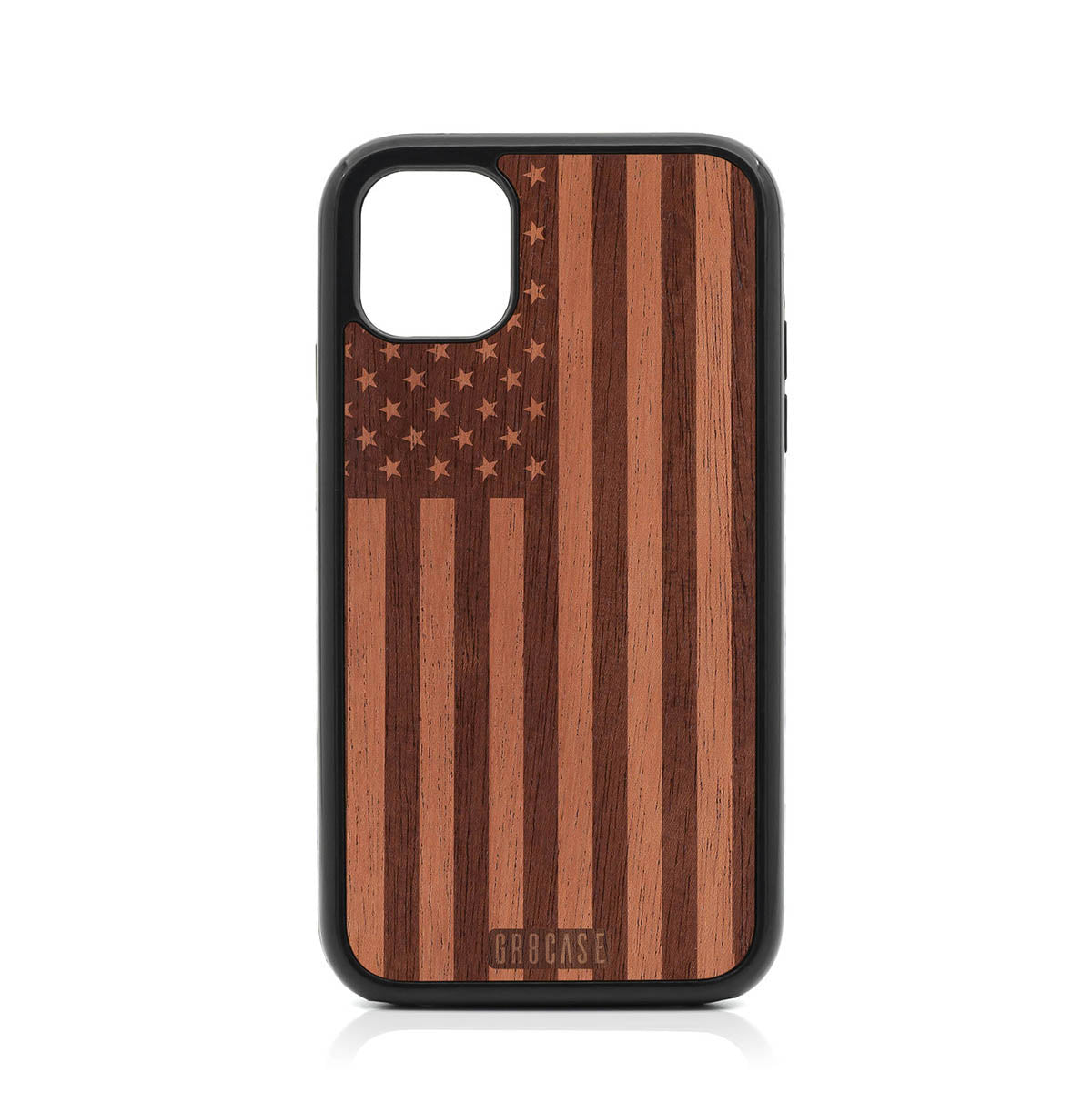 USA Flag Design Wood Case For iPhone 11
