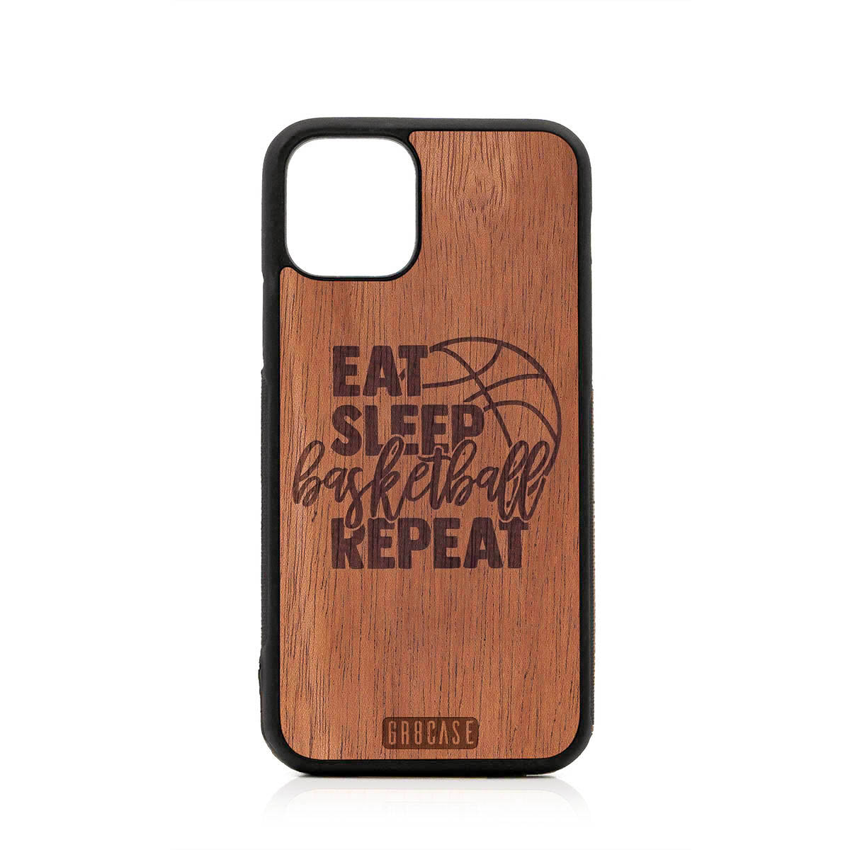 Eat Sleep Basketball Repeat Design Wood Case For iPhone 11 Pro