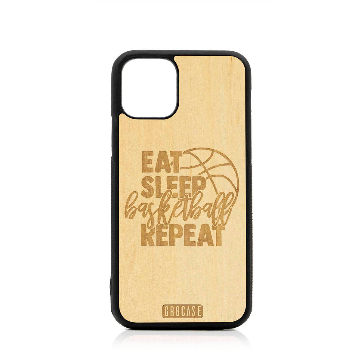 Eat Sleep Basketball Repeat Design Wood Case For iPhone 11 Pro