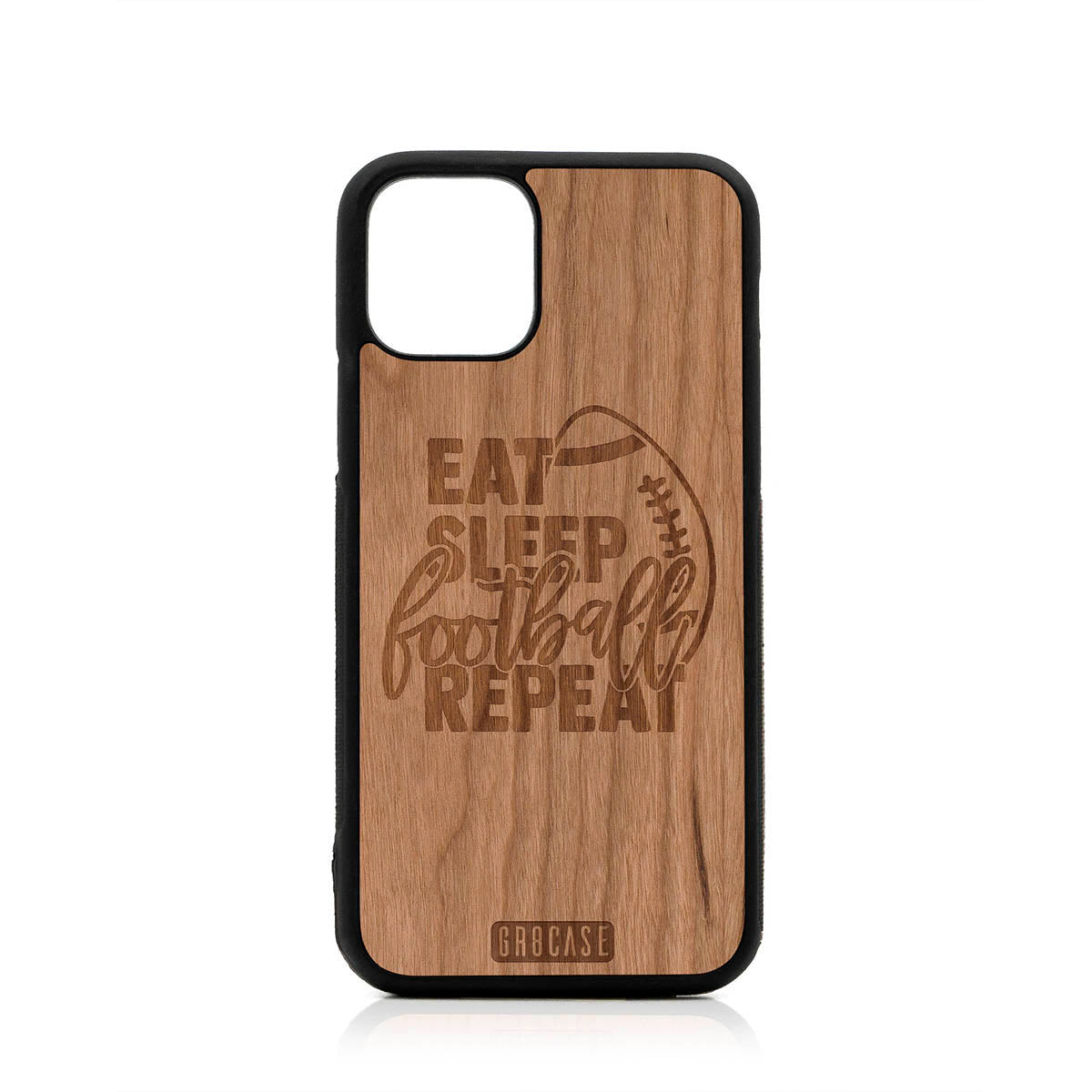 Eat Sleep Football Repeat Design Wood Case For iPhone 11 Pro