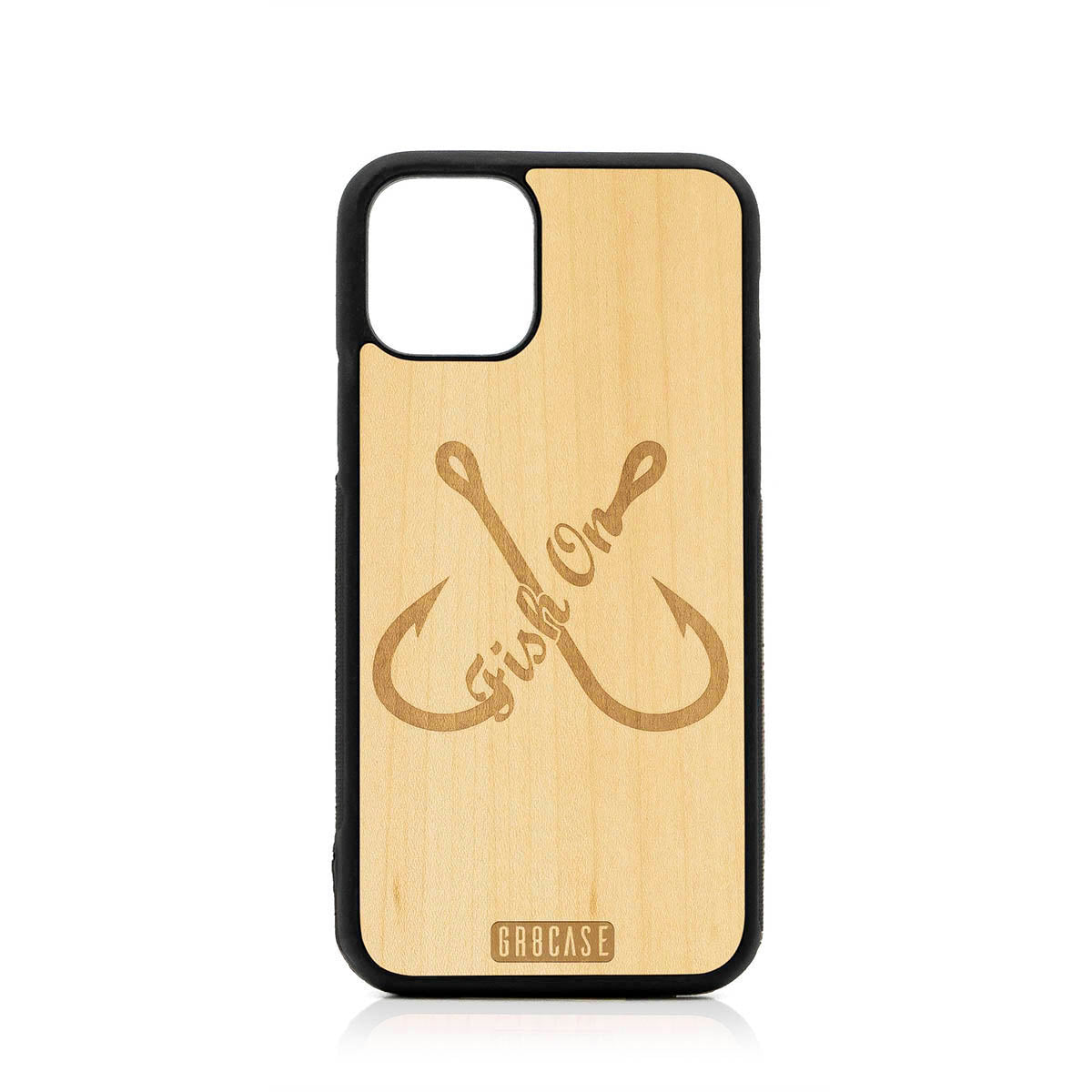 Fish On (Fish Hooks) Design Wood Case For iPhone 11 Pro by GR8CASE