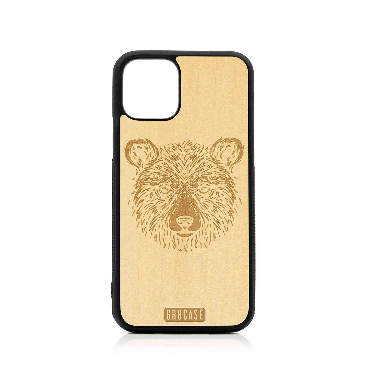 Furry Bear Design Wood Case For iPhone 11 Pro