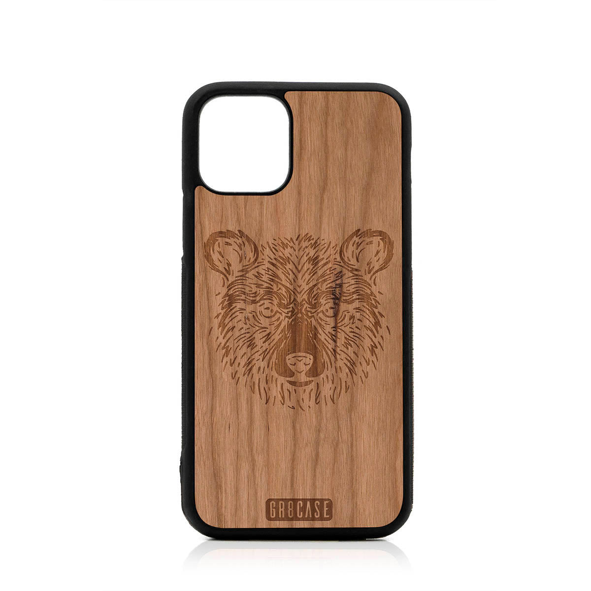 Furry Bear Design Wood Case For iPhone 11 Pro