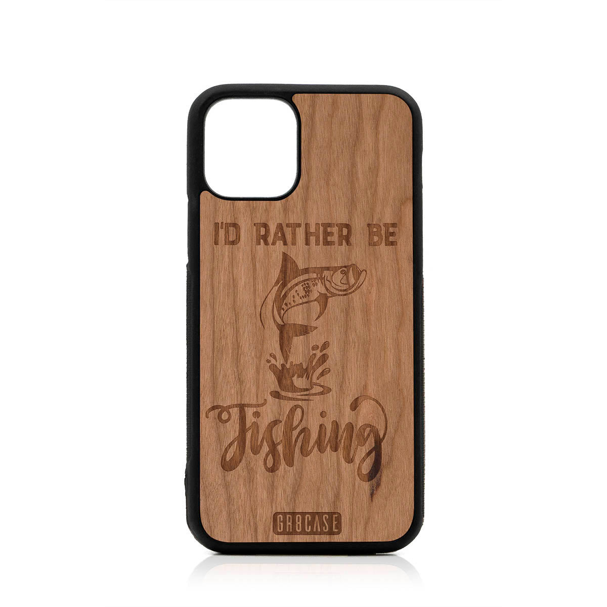 I'D Rather Be Fishing Design Wood Case For iPhone 11 Pro