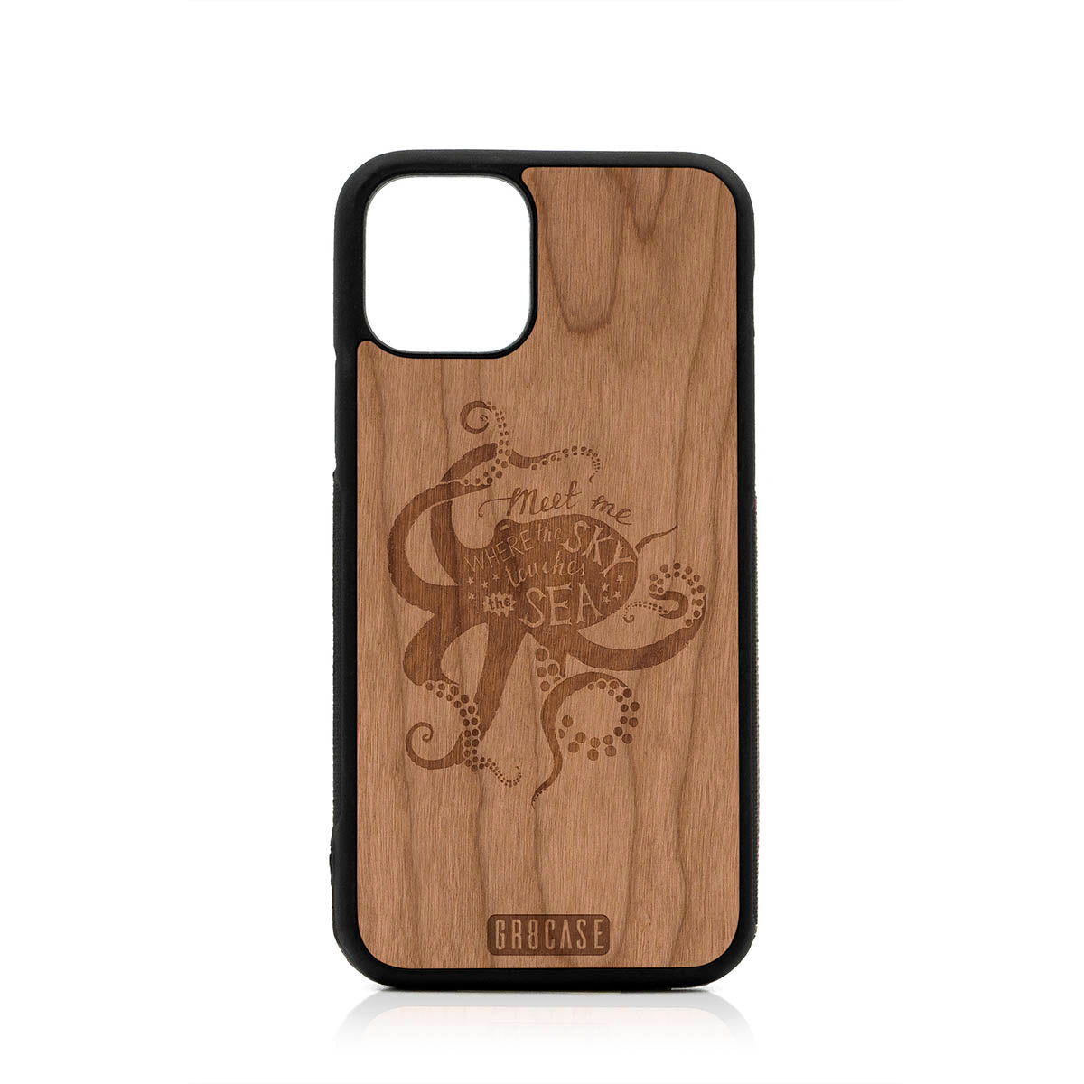 Meet Me Where The Sky Touches The Sea (Octopus) Design Wood Case For iPhone 11 Pro