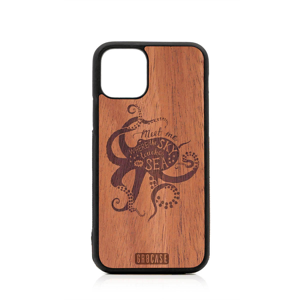 Meet Me Where The Sky Touches The Sea (Octopus) Design Wood Case For iPhone 11 Pro