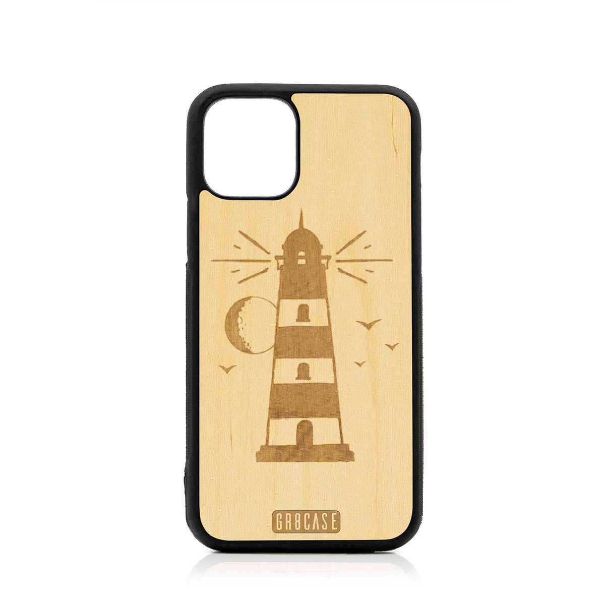 Midnight Lighthouse Design Wood Case For iPhone 11 Pro